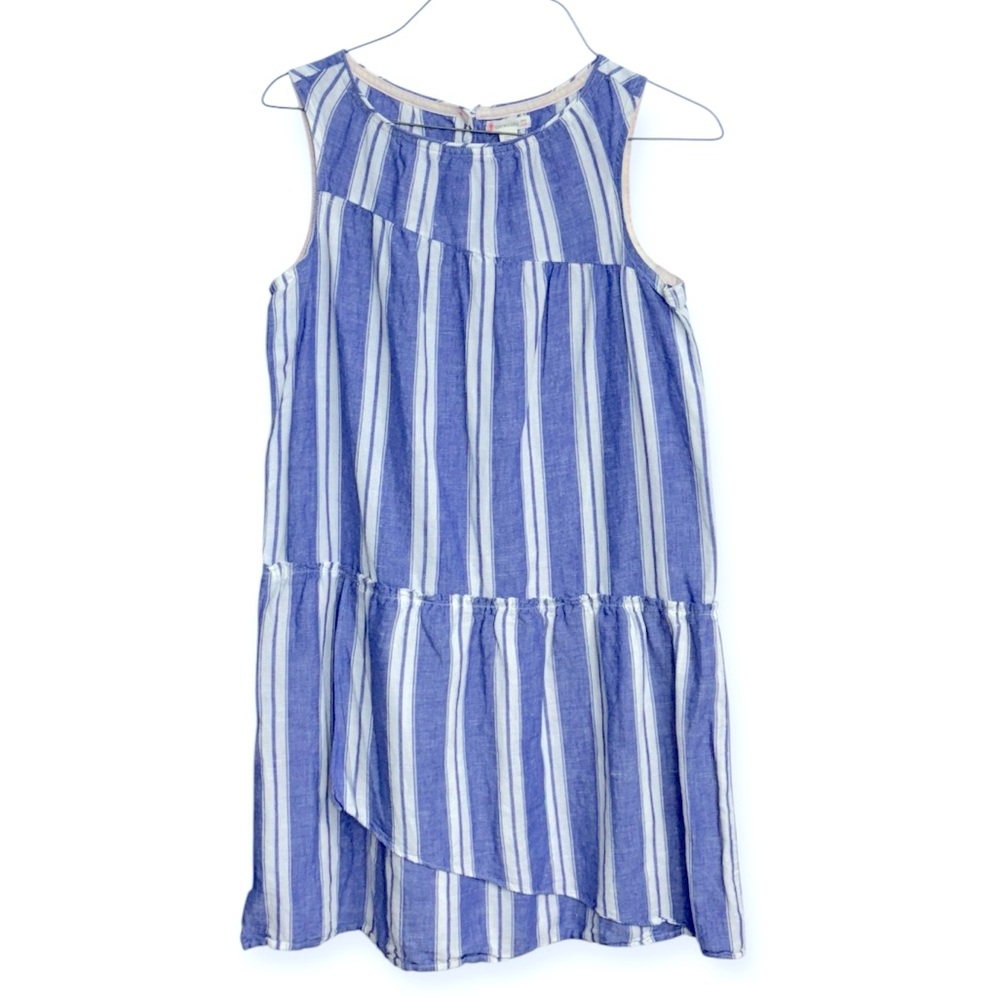 Crewcuts Blue and White Striped Casual Dress Size 14